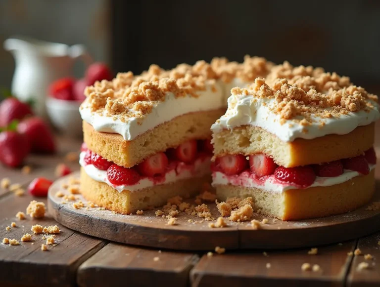 strawberry shortcake crunch cake